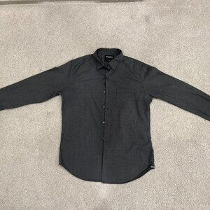 Bonobos Heather Gray Slim Lightweight Flannel Shirt Medium